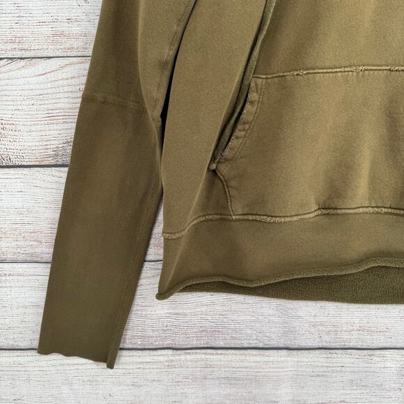 Nili Lotan Split Neck Hoodie Sweatshirt Womens Large Oversized Green - Picture 5 of 12